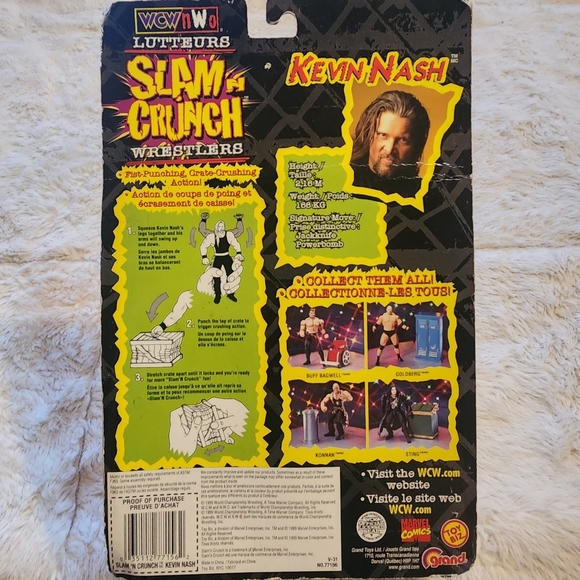 Kevin Nash WCW nWo WWE Vintage Slam N Crunch Action Figure 1999 BNIB - Picture 2 of 6